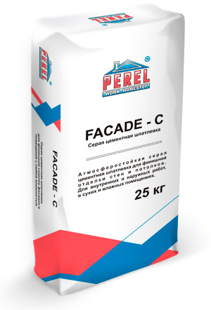 0650 Facade-c Серая Шпаклевка цементная PEREL, 25 кг в Ногинске по низкой цене