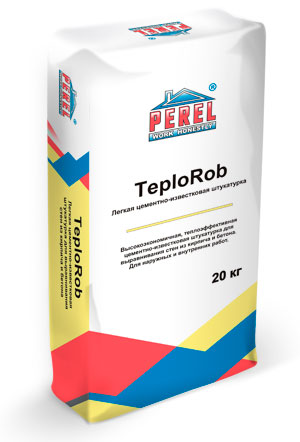 0518 TeploRob Штукатурка цементно-известковая легкая Perel 20 кг в Ногинске по низкой цене