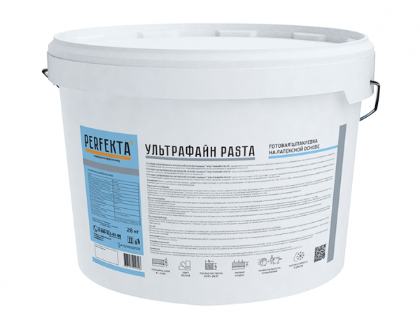 Шпаклевка готовая на латексной основе финишная Perfekta УЛЬТРАФАЙН PASTA белый 28 кг в Ногинске по низкой цене